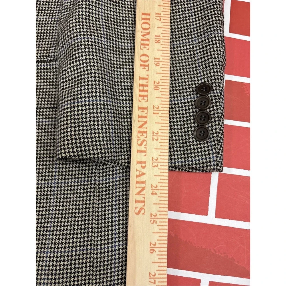 Brooks Brothers  Blazer Sport Coat Mens 44R Wool Houndstooth Tweed Made In Italy